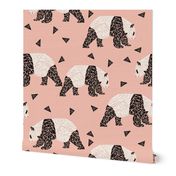 Geometric Panda - Pink by Andrea Lauren 