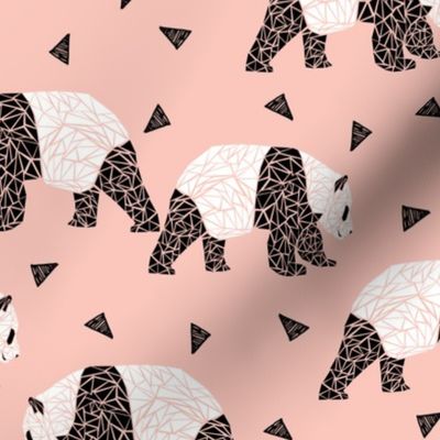 Geometric Panda - Pink by Andrea Lauren 