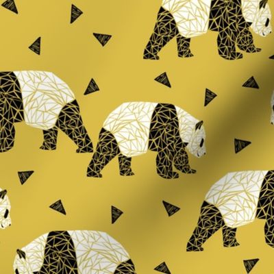 Geometric Panda - Mustard by Andrea Lauren 