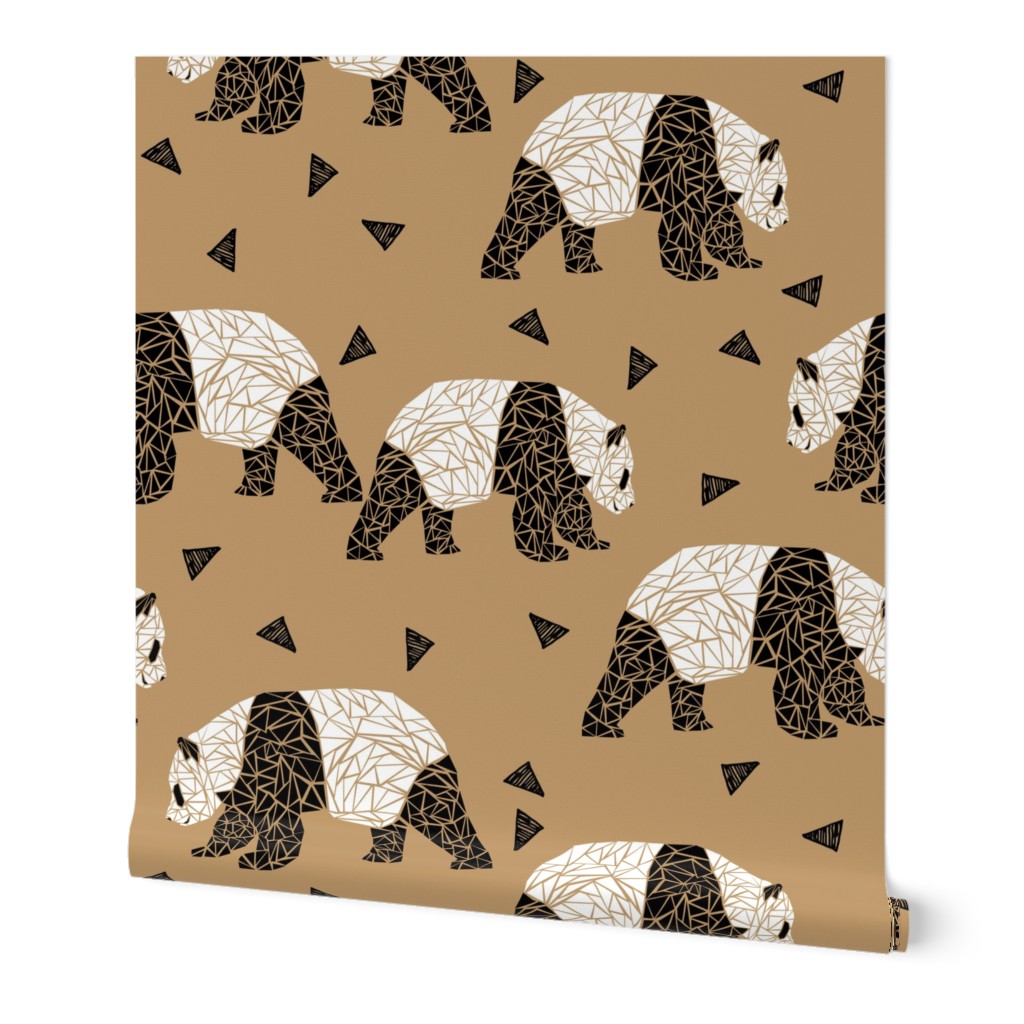 Geometric Panda - Lion Brown by Andrea Lauren 