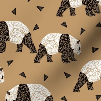 Geometric Panda - Lion Brown by Andrea Lauren 