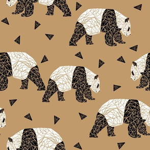 Geometric Panda - Lion Brown by Andrea Lauren 