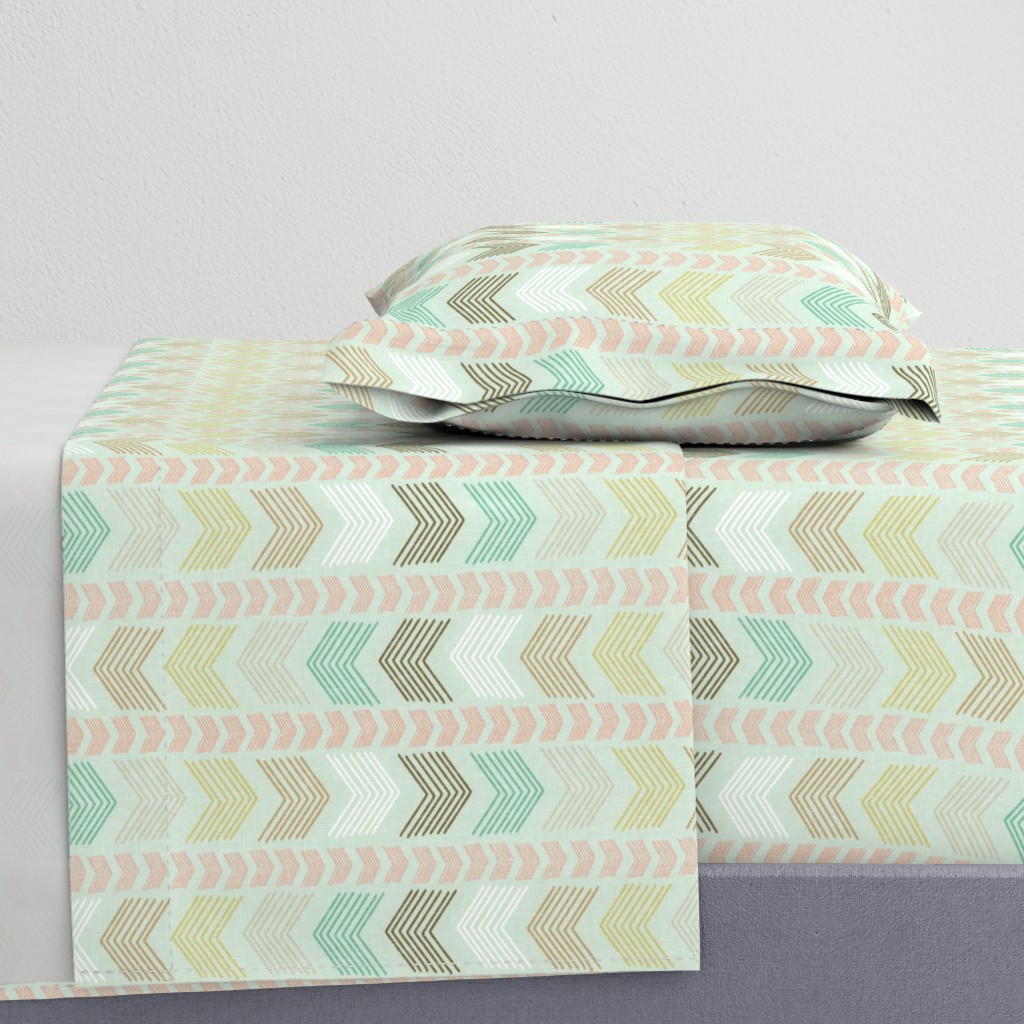 Herringbone Geometric Stripe in Summer Pastels