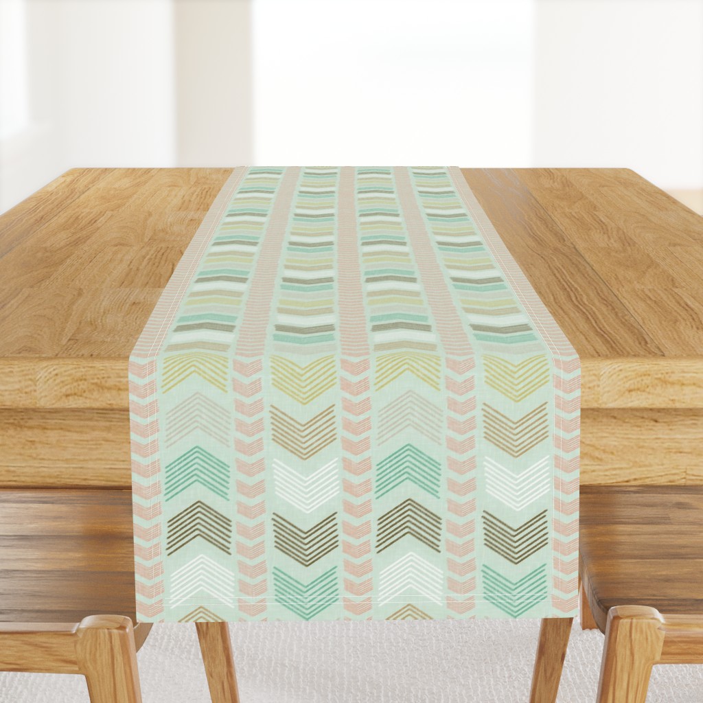 Herringbone Geometric Stripe in Summer Pastels