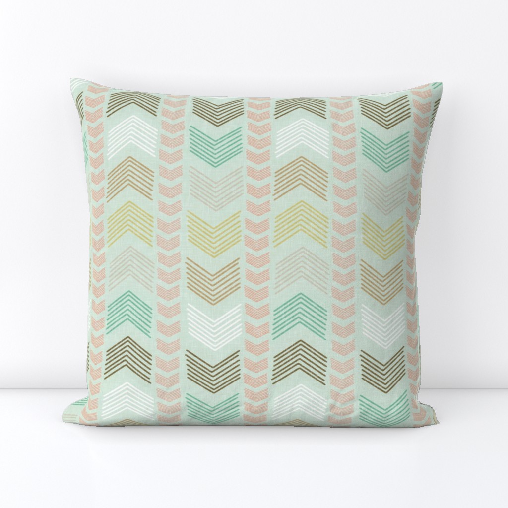 Herringbone Geometric Stripe in Summer Pastels