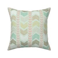 Herringbone Geometric Stripe in Summer Pastels