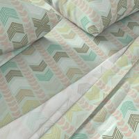 Herringbone Geometric Stripe in Summer Pastels