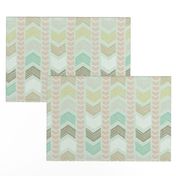 Herringbone Geometric Stripe in Summer Pastels