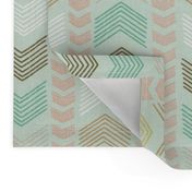 Herringbone Geometric Stripe in Summer Pastels