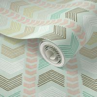 Herringbone Geometric Stripe in Summer Pastels