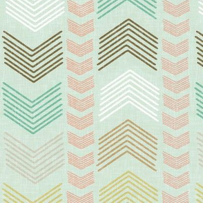 Herringbone Geometric Stripe in Summer Pastels