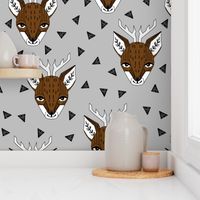 Deer - Slate and Brown by Andrea Lauren