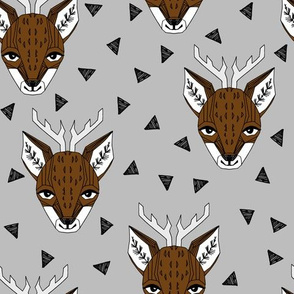 Deer - Slate and Brown by Andrea Lauren