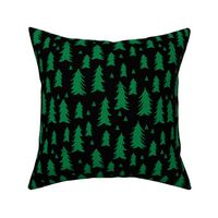 Forest Trees - Kelly Green and Black by Andrea Lauren 