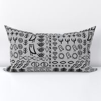 shapes // grey nursery bird cactus jewel tribal aztec shapes kids nursery baby