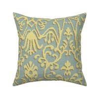 Lucette Ikat in Soft Blue and Sunshine