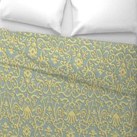 Lucette Ikat in Soft Blue and Sunshine
