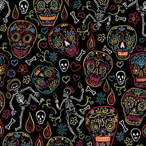 Sugar Skulls on Black