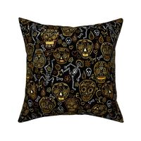 Sugar Skulls Tan and Black Large