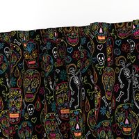 Sugar Skulls Black Large