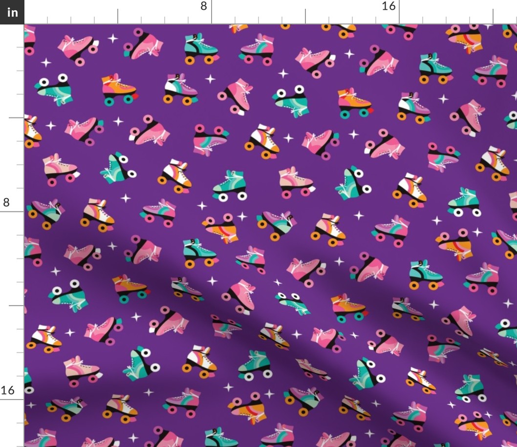 chicas, deporte, los niños, retro, Violeta, vívido Tela | Spoonflower