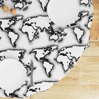 black and white world map (20x10")