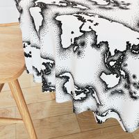 black and white world map (20x10")