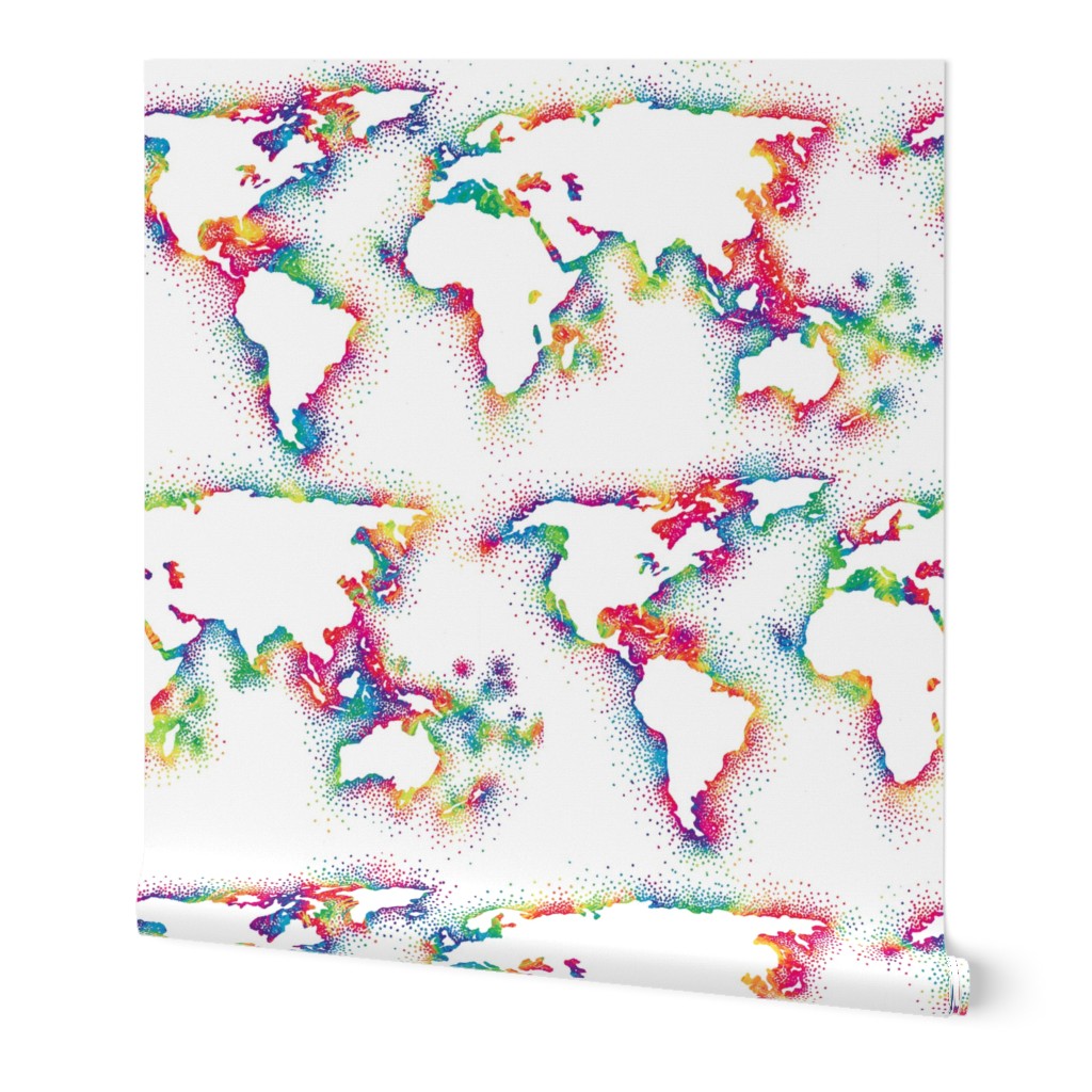 rainbow world map (20" x 10")