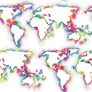 rainbow world map (20" x 10")