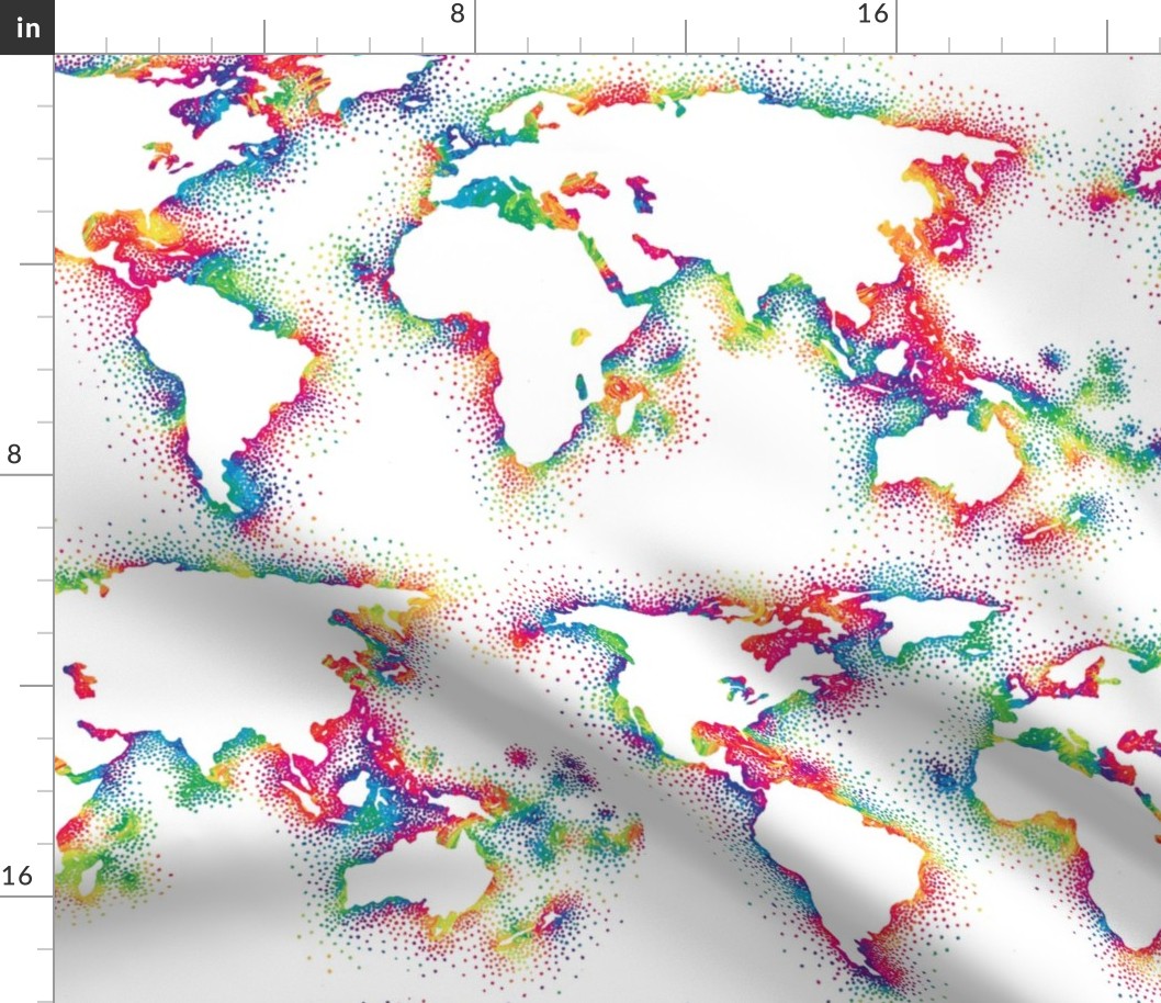 rainbow world map (20" x 10")