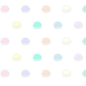 Macaron Polka Dots in White Multi