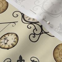 Scrolled Cream Clock