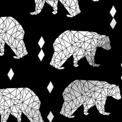 Origami Bear - Black and White by Andrea Lauren 