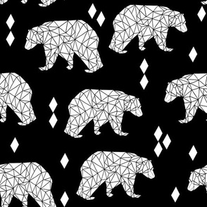 Origami Bear - Black and White by Andrea Lauren 