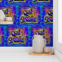 QUIT SMOKING BLUE PURPLE Pillow Panel