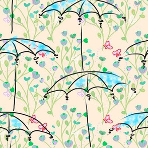 Umbrellas in a meadow - summer