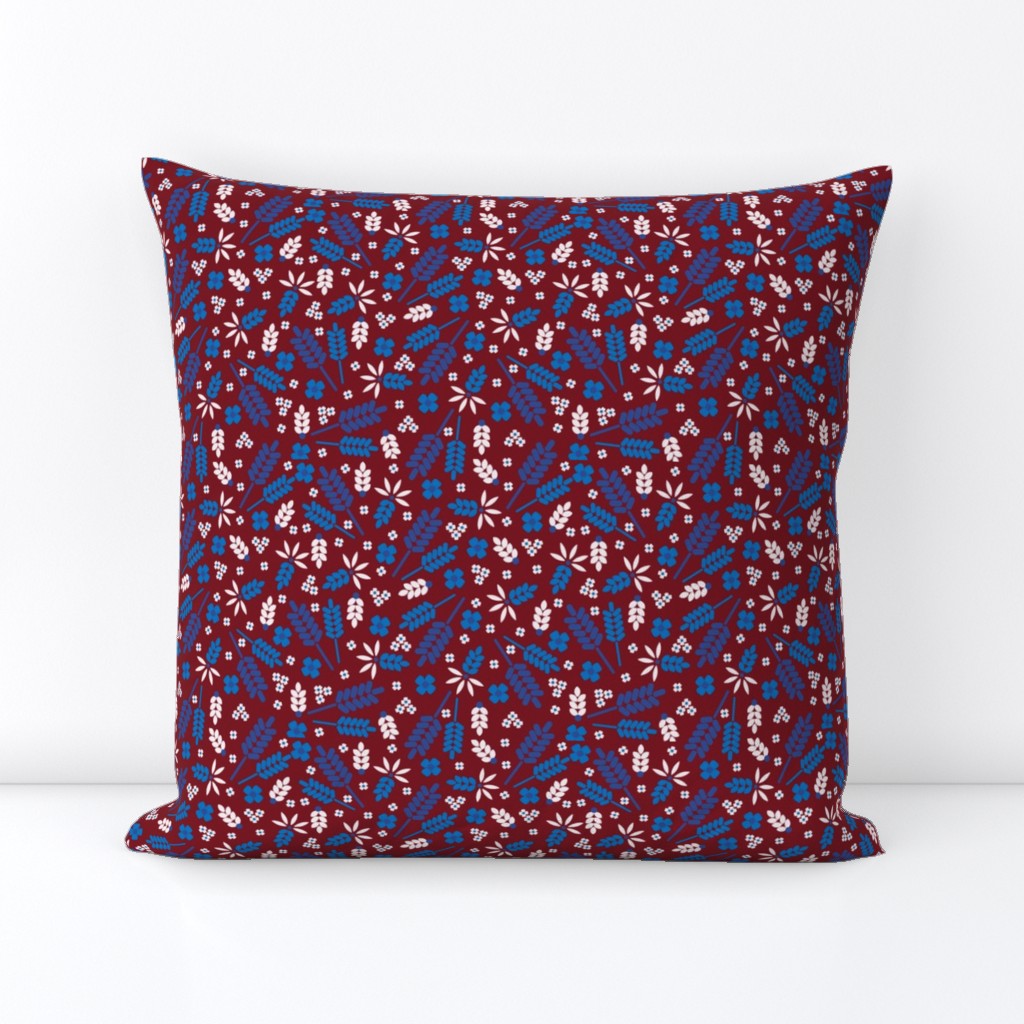 Ditsy Grains Floral in Red Brick