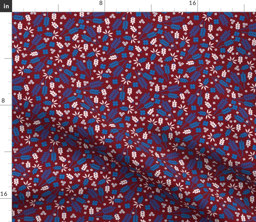 Ditsy Grains Floral in Red Brick