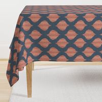 Lela Ikat // Navy and Coral