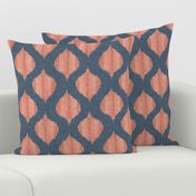 Lela Ikat // Navy and Coral