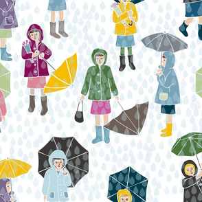 umbrellas in the rain