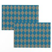 Desert Taupe & Seaport Blue Harlequin Diamond