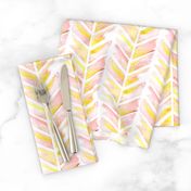 Watercolor Feather Chevron in Blush Pink