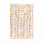 Watercolor Feather Chevron in Blush Pink