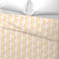 Watercolor Feather Chevron in Blush Pink