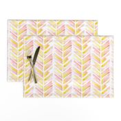 Watercolor Feather Chevron in Blush Pink