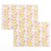 Watercolor Feather Chevron in Blush Pink