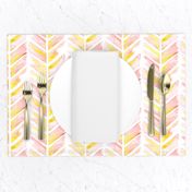 Watercolor Feather Chevron in Blush Pink