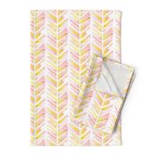 Watercolor Feather Chevron in Blush Pink