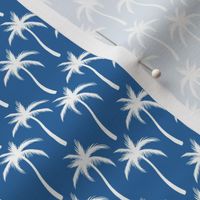 Palm Trees White On Blue